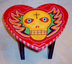Day of the Dead (Dia de los Muertos) sugar skull stool by Andrea Drugay